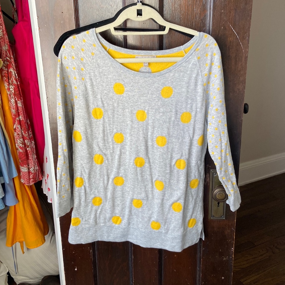 Banana Republic Yellow Polka Dot Sweater